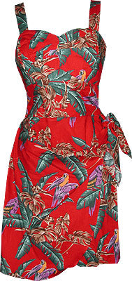 Jungle Bird Smocked Back Sarong