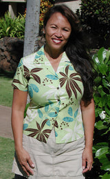 Jungle Leaves Womens Fitted Blouse