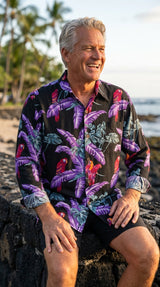 Jungle Bird Men's Long Sleeve Shirt — Men's Long Sleeve Shirts — Paradise Found (view 6)
