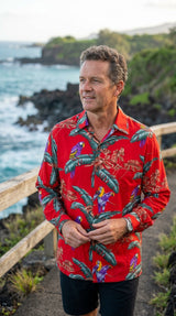 Jungle Bird Men's Long Sleeve Shirt — Men's Long Sleeve Shirts — Paradise Found (view 5)