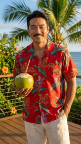 Paradise Found Mens Jungle Bird Tom Selleck Magnum PI Rayon Shirt — Men's Rayon — Paradise Found