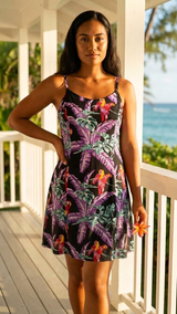 Jungle Bird Empire Fit Princess Flared — Women's Empire Waist Dresses — Paradise Found (view 3)