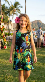 RJC Girl's Jungle Parrot Short Tank Hawaiian Dress