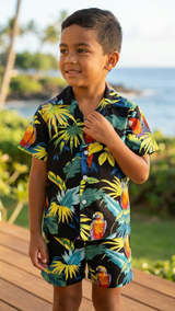 Jungle Parrots Boy's 2pc — Boys Cabana Sets — RJC
