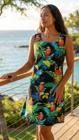 Jungle Parrots Women's A-Line Hawaiian Dress
