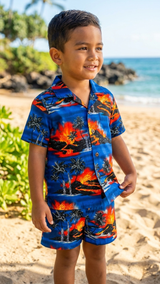 Kilauea Big Island Volcano Boy's 2pc — Boys Cabana Sets — RJC (view 3)