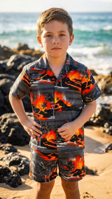 Kilauea Big Island Volcano Boy's 2pc — Boys Cabana Sets — RJC