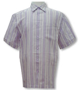Lavender Peace Stripe Yarn Dyed Textured Shirt