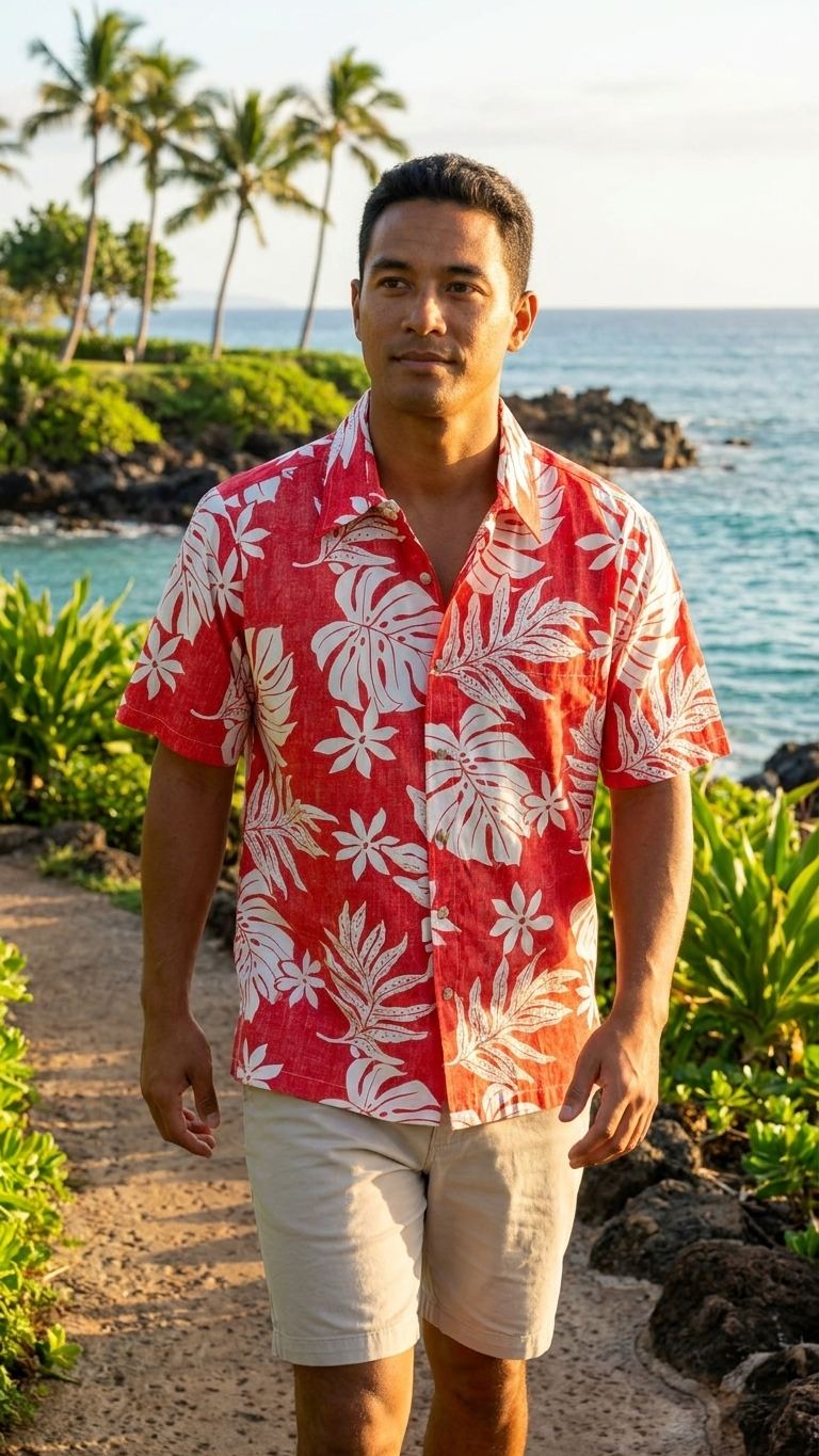 Magnificent Monstera Businessman's Reverse Cotton — Men's Reverse Print Shirts — MauiShirts