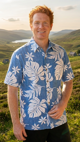 Magnificent Monstera Businessman's Reverse Cotton — Men's Reverse Print Shirts — MauiShirts (view 3)