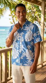 Magnificent Monstera Businessman's Reverse Cotton — Men's Reverse Print Shirts — MauiShirts (view 4)