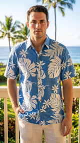 Magnificent Monstera Businessman's Reverse Cotton — Men's Reverse Print Shirts — MauiShirts (view 6)