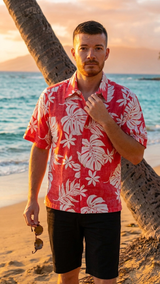 Magnificent Monstera Businessman's Reverse Cotton — Men's Reverse Print Shirts — MauiShirts (view 5)