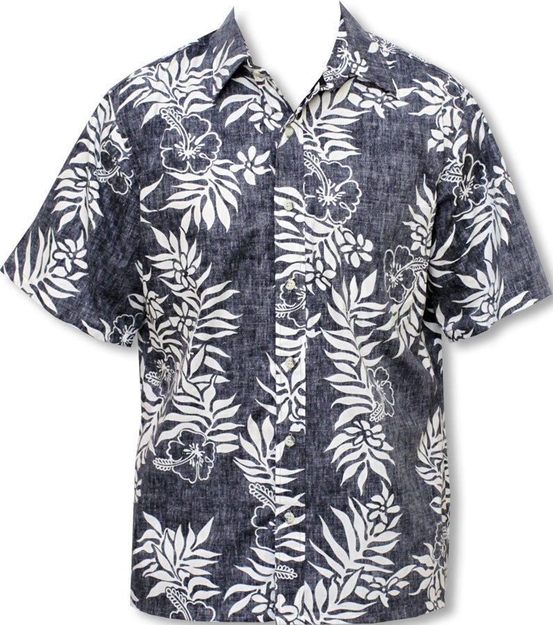 Mini Tahitan Men's Placket Reverse Aloha Shirt