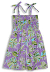 modern hibiscus girl's elastic tube top dress