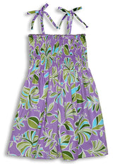 modern hibiscus girl's elastic tube top dress