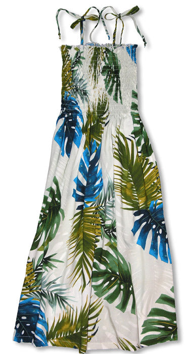 Monstera Fern Jungle Smocked Tube Dress