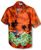 Motorcycle Hawaiian Sunset Men's Shirt