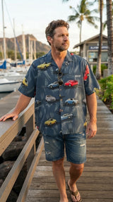 Nissan Z collection men's Hawaiian style rayon print