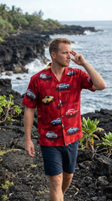Nissan Z collection men's Hawaiian style rayon print