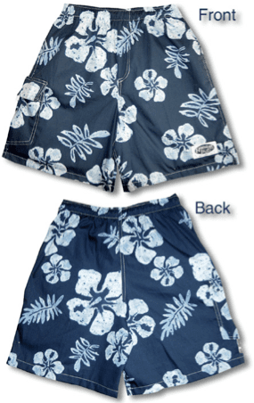 Old School Hibiscus men's & boy's cargo shorts
