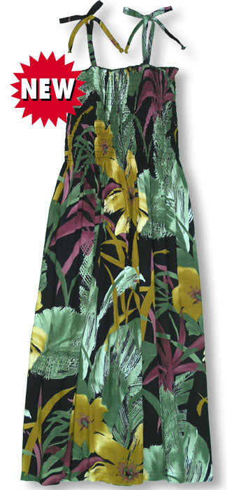 Oriental Watercolor Smocked Tube Dress