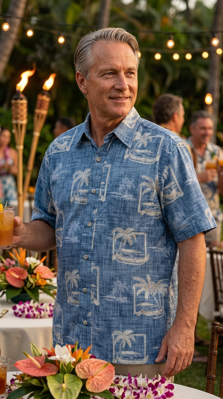 Outrigger Men's Reverse Shirt — Men's Reverse Print Shirts — Go Barefoot