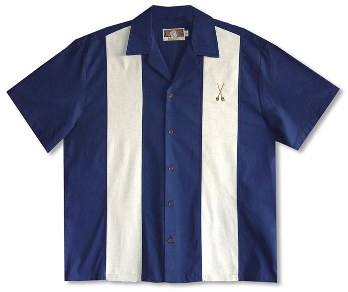 Canoe Paddles Embroidered Bowling Shirt