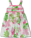 Pale Hawaiian Flower Ribbon Dress