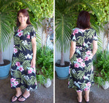 Pale Hibiscus Orchid Tie Back Dress with Pockets