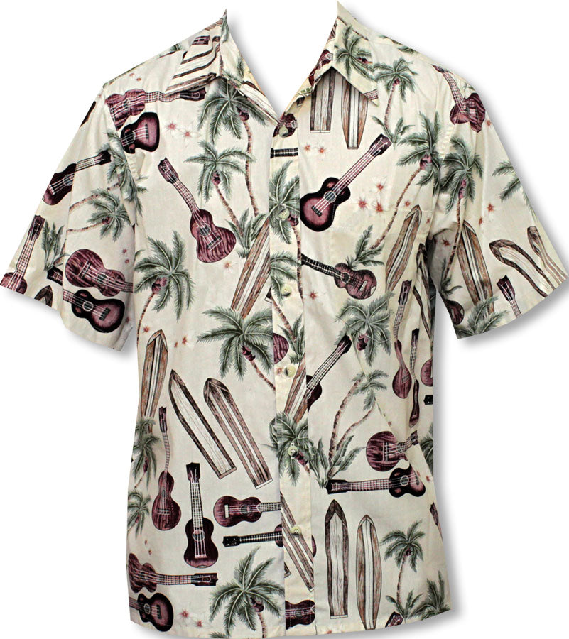 Palm Ukulele Men's Reverse Placket Front cotton Shirt
