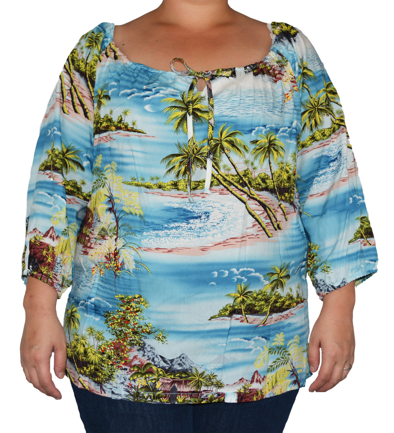 Paradise Island Surf women's peasant blouse