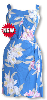 Paradise Orchid Corsage Smocked Back Sarong