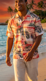 Paradise Island Surf Mens Shirt Matching Family — Men's Rayon Shirts — RJC (view 10)