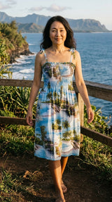 Paradise Island Surf Women's Hawaiian Smocked Dress