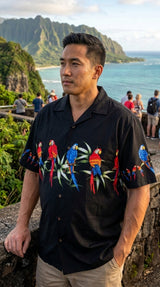 Parrots Bamboo Chest Band Men's Cotton — Men's Cotton Shirts — Pacific Legend (view 3)