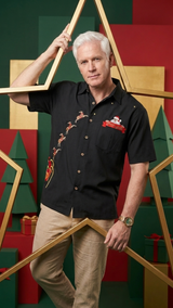Peekaboo Santa Reindeer Sleigh Pocket — Men's Polyester Shirts — Bamboo Cay (view 9)