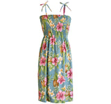 Pineapple Hibiscus Smocked Tube Dress