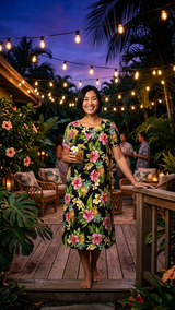Pineapple Hibiscus Muumuu Dress — Women's Muumuu Dresses — RJC (view 9)