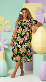 Pineapple Hibiscus Muumuu Dress — Women's Muumuu Dresses — RJC (view 7)