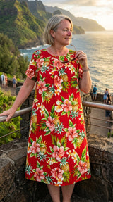 Pineapple Hibiscus Muumuu Dress — Women's Muumuu Dresses — RJC (view 12)