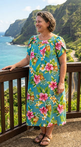Pineapple Hibiscus Muumuu Dress — Women's Muumuu Dresses — RJC (view 6)