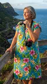 Pineapple Hibiscus Muumuu Dress — Women's Muumuu Dresses — RJC (view 5)