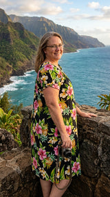 Pineapple Hibiscus Muumuu Dress — Women's Muumuu Dresses — RJC (view 11)