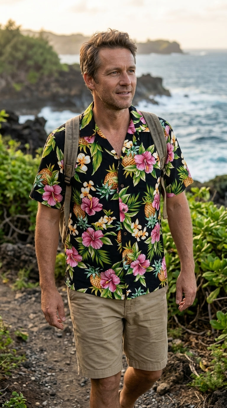 Pineapple Hibiscus Men's Shirt