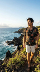 Pineapples Men's Original Vintage Kamehameha — Men's Rayon Shirts — RJC