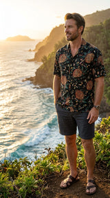 Pineapples Men's Original Vintage Kamehameha — Men's Rayon Shirts — RJC