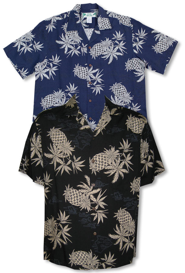 Pineapple Map men's Hawaiian shirt