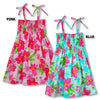Watercolor Hibiscus Girl's Elastic Tube Top Dress