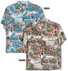 Couples Print - Plumeria Island Coastline Men's Rayon